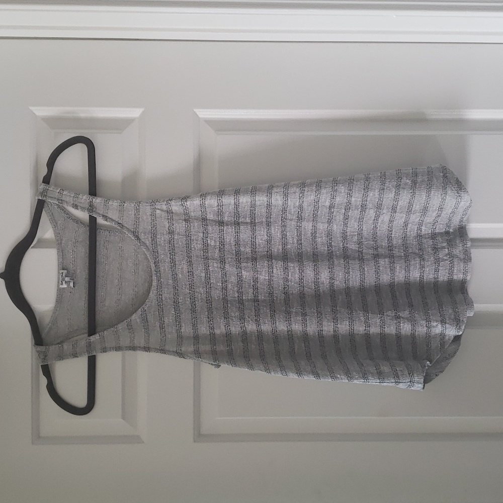 Splendid Grey and Silver stripe scoop tank